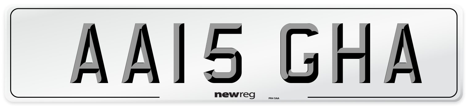 AA15 GHA Number Plate from New Reg